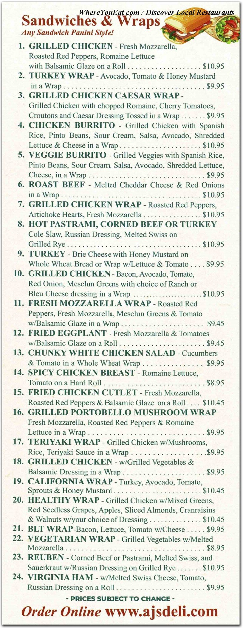 menu
