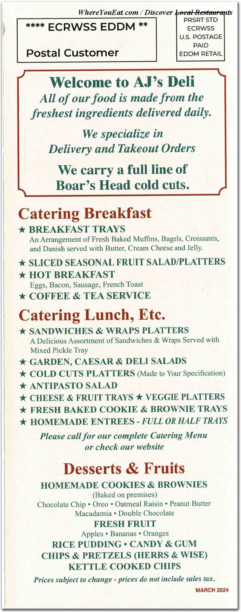 menu